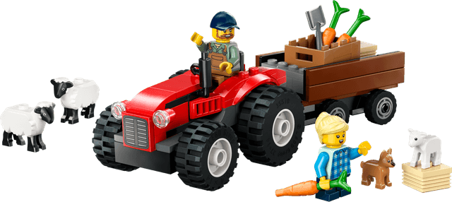 LEGO® Κόκκινος Τρακτοράκος με Ρυμουλκό και Πρόβατα