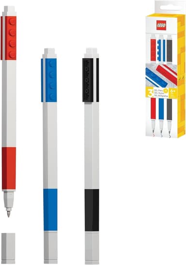 Lego Gel Pens Black Red Blue
